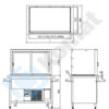 Zdjęcie Stanowisko z witryną chłodniczą z wanną – witryna z klapkami uchylnymi 1950x800x900, AISI 304, Komat KL2-81.805P
