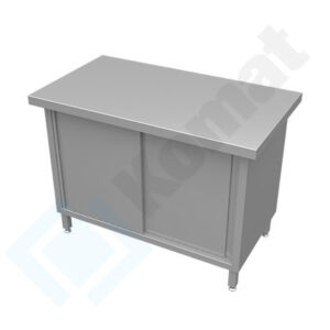 Stanowisko z szafką z drzwiami suwanymi 1400x700x900, AISI 304, Komat KL3-03.7140