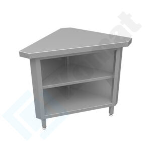 Stanowisko z szafką narożną wewnętrzną 90° 1216x641x900, AISI 304, Komat KL3-05.8090