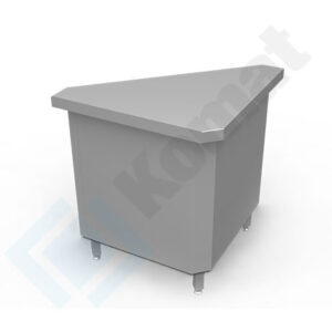 Stanowisko z szafką narożną zewnętrzną 90° 1075x570x900, AISI 304, Komat KL3-06.7090