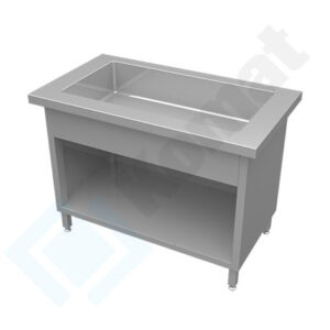 Stanowisko z wanną do ekspozycji na lodzie 1235x800x900, AISI 304, Komat KL3-12.8003