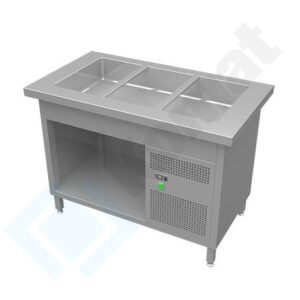 Stanowisko z wanną chłodniczą 1560x800x900, AISI 304, Komat KL3-14.8004