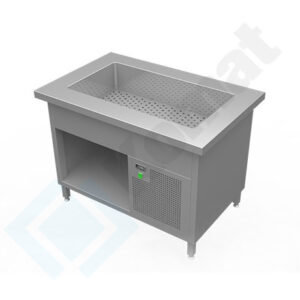 Stanowisko z wanną chłodniczą z chłodzeniem bocznym 1560x800x900, AISI 304, Komat KL3-15.8004