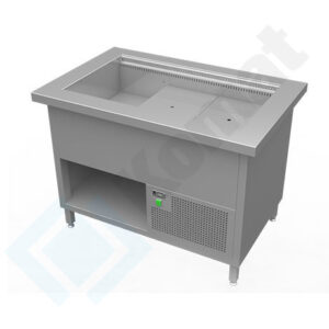 Stanowisko z wanną chłodniczą z wymuszonym obiegiem powietrza 1015x800x900, AISI 304, Komat KL3-16.8002