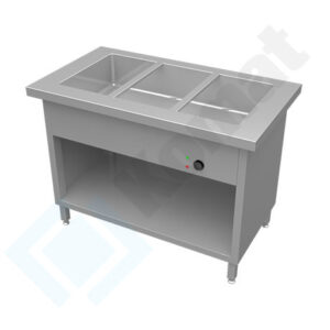 Stanowisko z bemarem wodnym jednokomorowym 1560x700x900, AISI 304, Komat KL3-20.7014