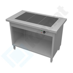 Stanowisko z płytą grzewczą ceramiczną 1235x800x900, AISI 304, Komat KL3-24.8003