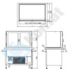 Zdjęcie Stanowisko z witryną chłodniczą z wanną – witryna otwarta 1630x800x900, AISI 304, Komat KL3-82.804P