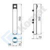 Zdjęcie Panel przyłączy elektrycznych z gniazdem 98x70x700, AISI 304, Komat KL-39.7801