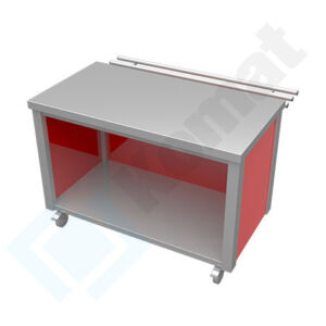 Stanowisko z szafką otwartą 1300x700x900, AISI 304, Komat KL4-01.7130