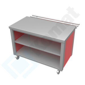 Stanowisko z szafką otwartą z półką 800x700x900, AISI 304, Komat KL4-02.7080