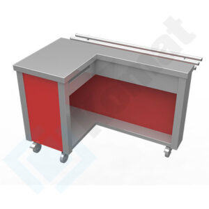 Stanowisko kasowe boczne z szufladą 1300x800x900, AISI 304, Komat KL4-11.8130