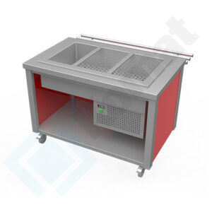 Stanowisko z wanną chłodniczą z chłodzeniem bocznym 1295x800x900, AISI 304, Komat KL4-15.8003