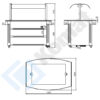Zdjęcie Bufet RETRO – neutralny 1500x1050x900, AISI 304, Komat KL5-05.1150