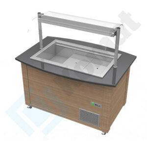 Bufet RETRO - chłodniczy z wymuszonym obiegiem powietrza 1500x1050x900, AISI 304, Komat KL5-08.4150