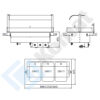 Zdjęcie Bemar wodny wielokomorowy 1235x670x410, AISI 304, Komat KL7-21.0033
