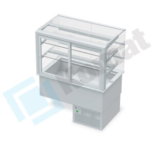 Witryna chłodnicza z wanną - witryna zamknięta 1150x720x1430, AISI 304, Komat KL8-80.803P