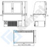 Zdjęcie Witryna chlodnicza z wanną – otwarta, szyba gięta 1150x720x1430, AISI 304, Komat KL8-82.803G
