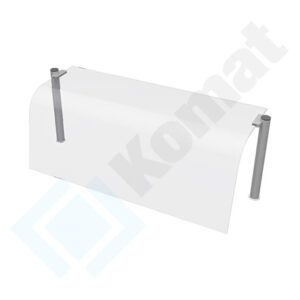 Nadstawka z szybą giętą neutralna 1550x466x460, AISI 304, Komat KNP-01.1005