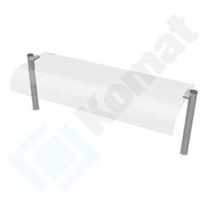 Nadstawka z szybą giętą neutralna 1005x408x460, AISI 304, Komat KNP-03.1002