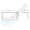 Zdjęcie Nadstawka z szybą prostą neutralna 868x450x440, AISI 304, Komat KNP-07.1001