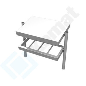 Pomocnik na pojemniki GN 1/4 z półką 790x480x600, AISI 304, Komat KNP-17.0079