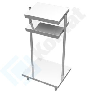 Pomocnik z dwoma półkami i niską podstawą na tace 850x700x1540, AISI 304, Komat KNP-22.0085